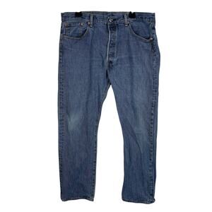 Levi's 501 Jeans Mens 38x32 Blue Denim Button-Fly Mid-Rise Original Fit Straight